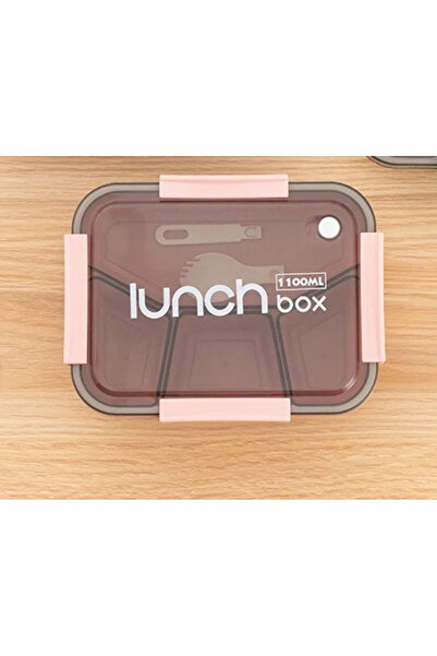 Choice صندوق غداء بلاستيكي مستطيل وردي سعة 800/1100 مل، آمن للاستخدام في الميكروويف، صندوق بينتو مع أدوات مائدة