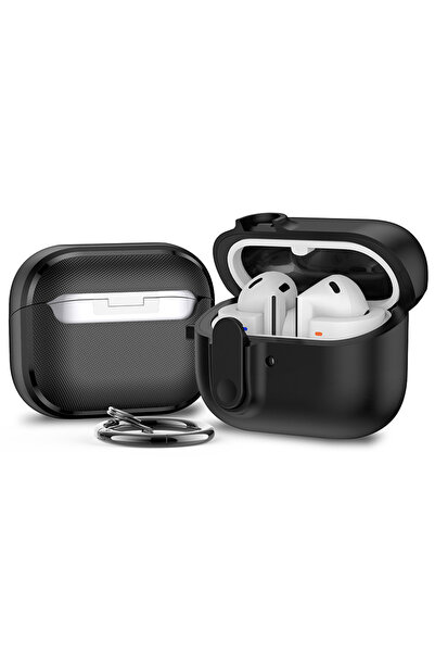 Choice جراب قفل أمان أسود لسماعات Buds 3، جراب مقاوم للصدمات لسماعات Buds 3 P...