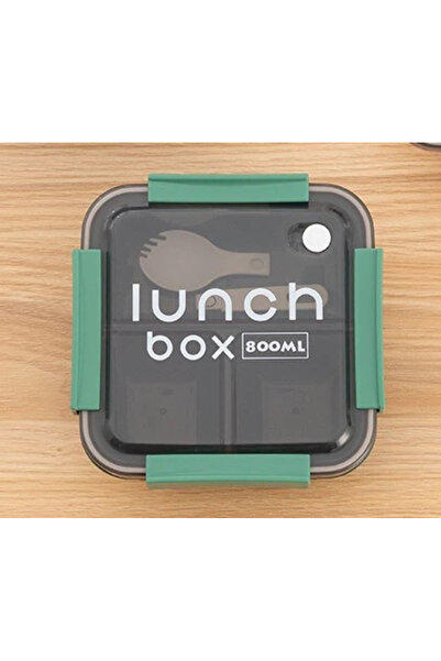Choice صندوق غداء بلاستيكي مربع أخضر سعة 800/1100 مل، آمن للاستخدام في الميكر...