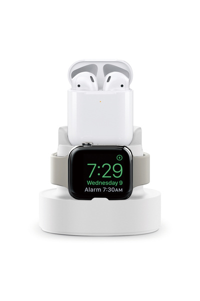 Choice WHITE New Upgraded 2-in-1 Silicone Stand for Watch iphone for Airpods ...