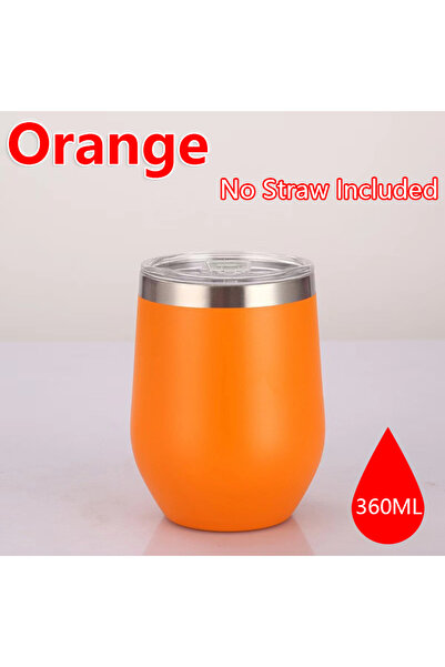 Choice كوب نبيذ برتقالي 360 مل من الفولاذ المقاوم للصدأ على شكل قشر البيض معز...