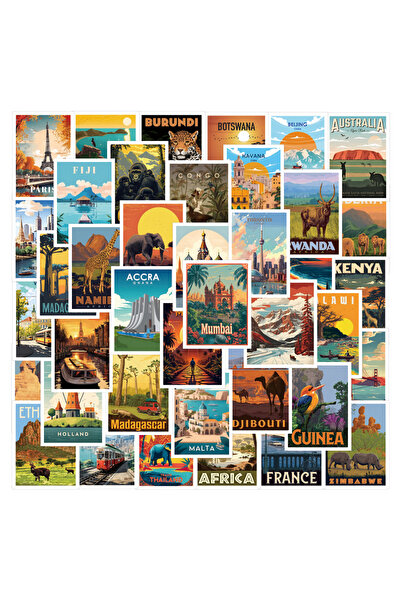 Choice 68 قطعة من ملصقات المدن العالمية الشهيرة والهندسة المعمارية والسفر وال...