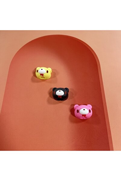 Choice pink black yellow Cute dopamine gloomy Bear data cable protective case, PVC material, a birthday gif