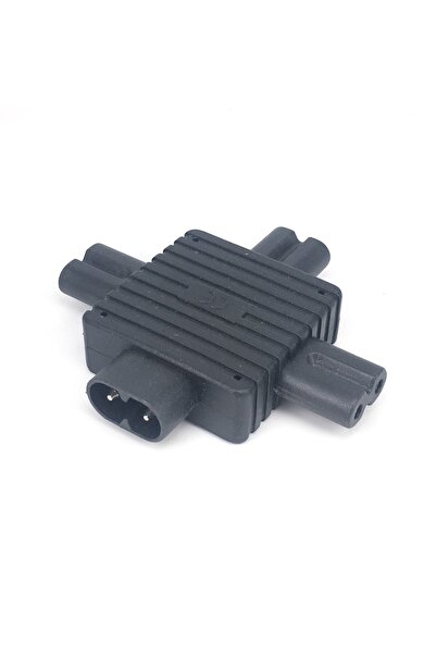 Choice Type 3 IEC 320 Figure 8 C8 Male to 3X Female C7 Splitter Power 90 Degree UP Right Down Angled AC Ada