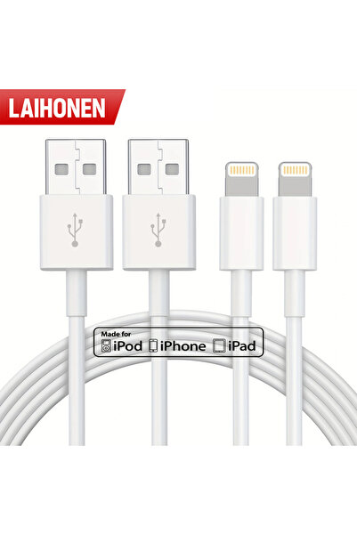 Choice كابل USB أبيض بطول 2 متر، قطعتان، نصف قطعة، معتمد من MFI لشاحن iPhone،...