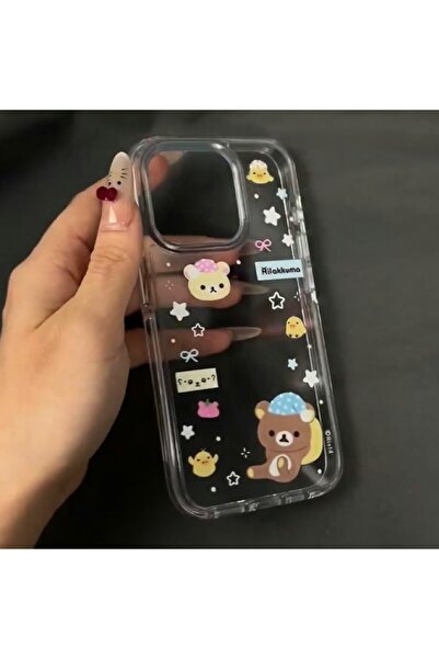 Miniso iPhone 13 Clear Cartoon Cute Sleeping Cap Bear Lovely Creative Phone Case For iPhone 16 15 14 Plus 1