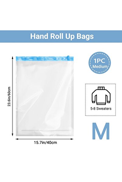 Choice Show in Picture 1 Pack M Roll Up Compression Bags Reusable Vacuum Stor...