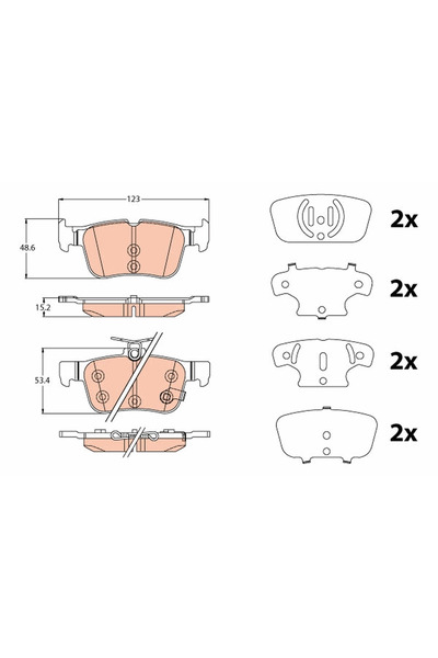 TRW Brake Pad Set Disc Brake Ford Galaxy 3/Kuga 2/Mondeo 5 2012-2019