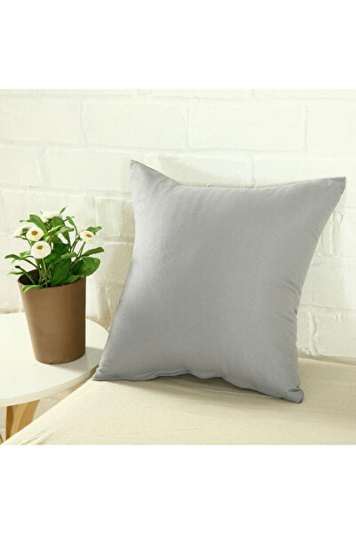 Choice 40 × 40 سم رمادي 40 × 40 سم غطاء وسادة بلون سادة وسادة أريكة مسند ظهر ...