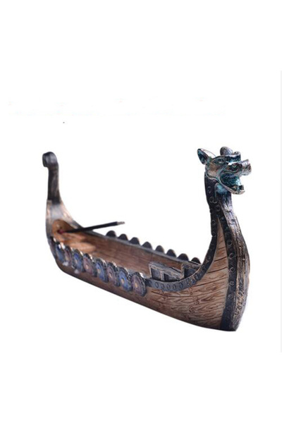 Choice حامل أعواد البخور على شكل قارب التنين النحاسي، مبخرة منحوتة يدويًا، زخارف مبخرة عتيقة T
