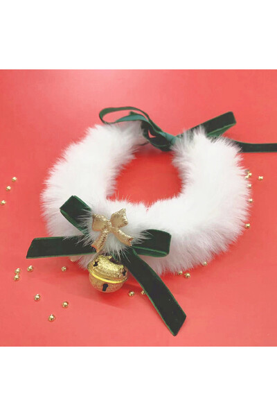 Choice طوق قطط بموضوع عيد الميلاد الأخضر M وشاح على شكل جرس سهل التنظيف طوق دافئ للقطط والكلاب مجوهرات كريس