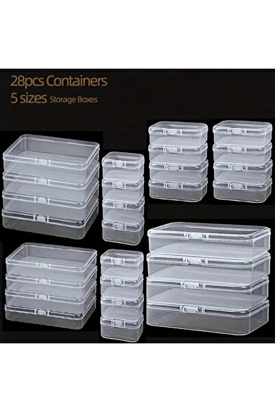 Choice 28pcs [28pcs Storage box] 28pcs Clear Plastic Storage Containers Set with Lids | Multipurpose Organi