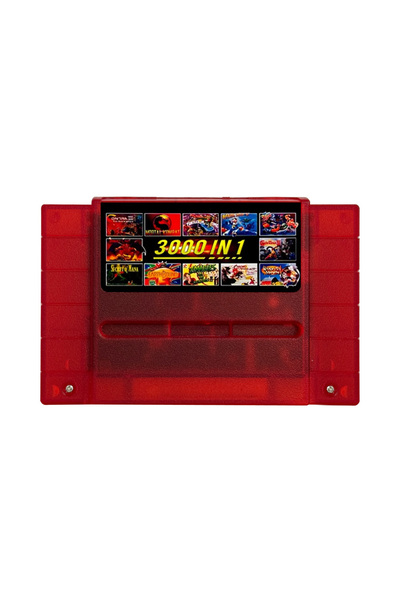 Choice بطاقة ألعاب SNES 3000 في 1 حمراء مع بطاقة TF سعة 8 جيجابايت وخرطوشة أل...