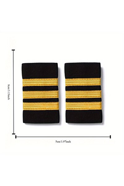 Choice6 3 أشرطة صفراء زوج واحد من الملابس الديكورية كتاف الزي الرسمي للطيارين...