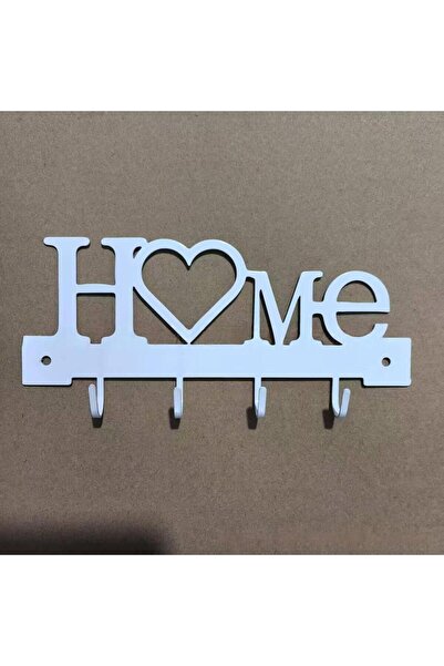 Choice حامل مفاتيح على شكل "هوم لوف" مع خطافات - أبيض - بدون حفر، مثبت على ال...