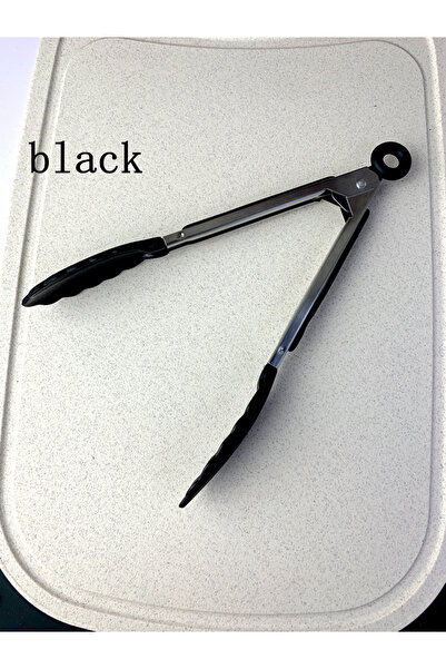 Choice 1Pcs Black-885 Anti Slip Cooking Serving Tongs Stainless Steel Food Clip Bread Salad Tong Heat-Resis