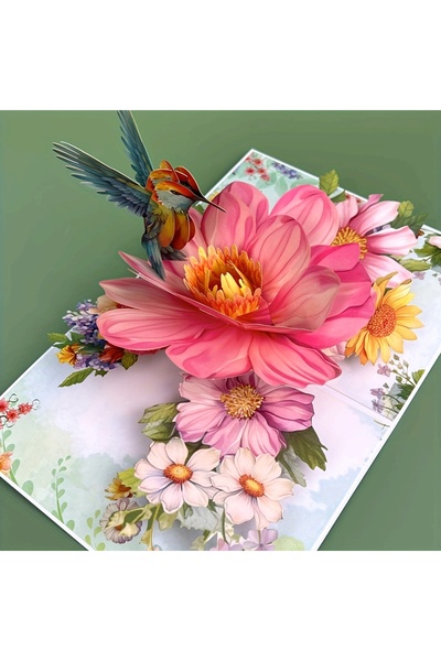 Choice بطاقة معايدة على شكل زهرة منبثقة ثلاثية الأبعاد من قطعة واحدة، مناسبة ...