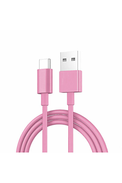 Choice كابل USB-A إلى Type-C متعدد الألوان وردي بطول 1 متر، يدعم مزامنة البيا...