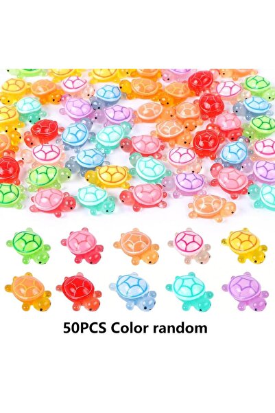 Choice 50PCS 50/100Pcs Mini Luminous Turtle Eight Color Decorative Bead Decor...