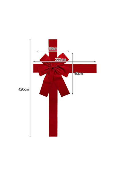 Choice 40x30 سم 1 قطعة عيد الميلاد كبير الأورجانزا الأحمر القوس الأمامي شنقا ...