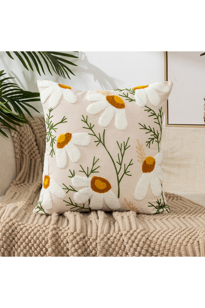Choice 45x45cm F Embroidered Throw Pillow Cover 45x45cm Soft Cozy Cotton Outdoor Decorative Pillowcase Cove