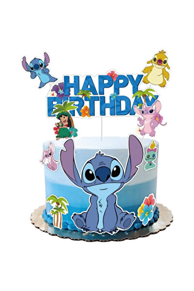 Disney 10 Pcs Cake Toppers Lilo & Stitch Cake Toppers,10 Pcs Stitch Birthday Cake Toppers for Stitch