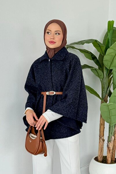 Hazamoda سيفيل كاشي بانشو أزرق داكن