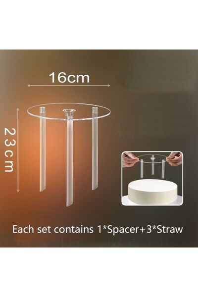 Choice حامل كيك شفاف متعدد الطبقات مقاس 16 سم، حامل كيك يدعم ديكور الكيك بنفسك، لوح كيك دائري بلاستيكي