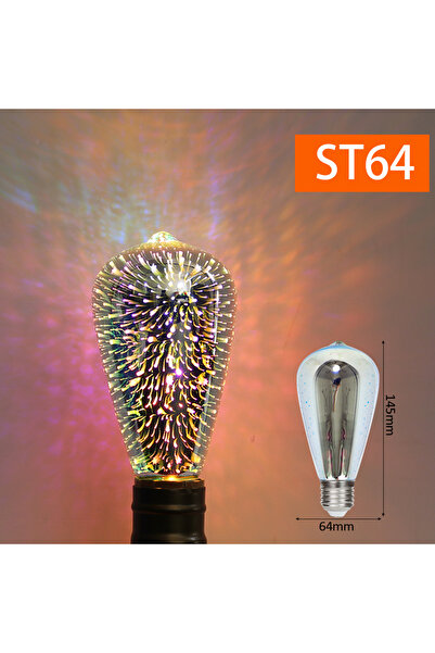 Parkson مصباح LED ملون ثلاثي الأبعاد ST64 E27 220 فولت لمبة إديسون عتيقة مصبا...