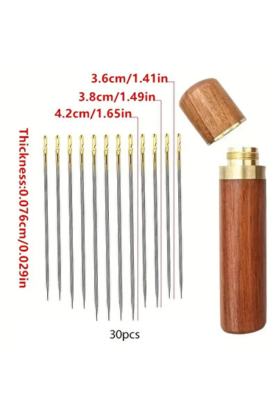 Choice S 30pcs gold 30pcs Needle-free Needles Elderly Blind Needle-free Needles Without Needle Threading Wo