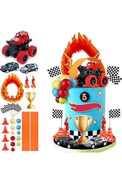 Choice car set 30PCSTruck Cake Decorations Truck Cake Toppers Balls Race Car Cake Toppers for Truck Themed