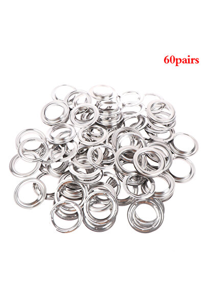Choice 60 قطعة 10 أزواج حلقات ستائر ذات فتحات ستائر، حلقة معدنية فضية علوية، ...