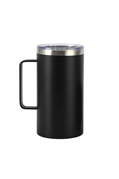 Choice ترمس قهوة أسود من الفولاذ المقاوم للصدأ سعة 680 مل، ترمس مانع للتسرب ل...