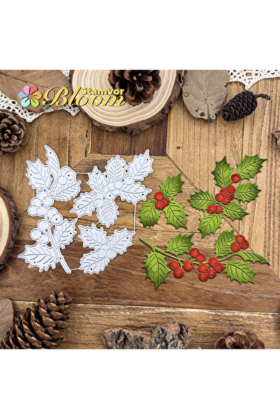 Choice Original Lovely Christmas Leaves Branches Metal Cutting Dies Scrapbook...