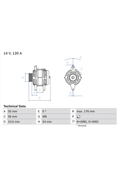 Bosch Generator / Alternator Opel Astra G/Corsa C/Zafira A Microbus Vauxhall ...