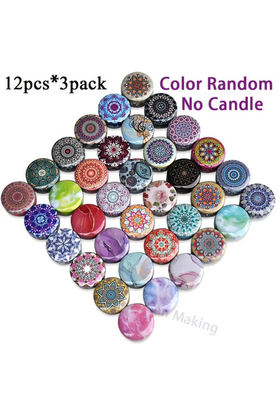 Choice 36pcs color random 56 Colorful Floral Patterned Tin Boxes, Available in Sets of 36pcs, Each Containi