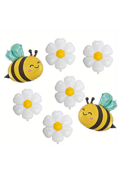 Choice مجموعة بالونات ورقية من الألومنيوم على شكل نحلة كرتونية مكونة من 7 قطع...