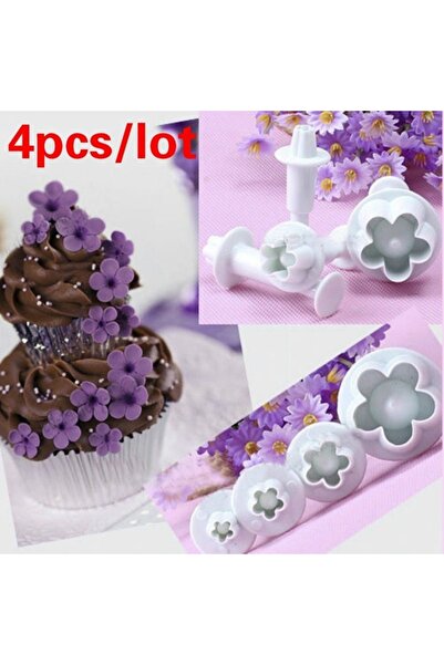 Choice 4 قطع/مجموعة من قوالب الفوندان على شكل زهرة البرقوق أدوات تقطيع الكيك ...