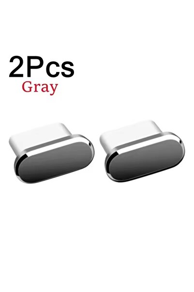 Choice 2Pcs Gray 5/1PCS Type C Metal Dust Plug for IPhone 16 15 Universal Ant...