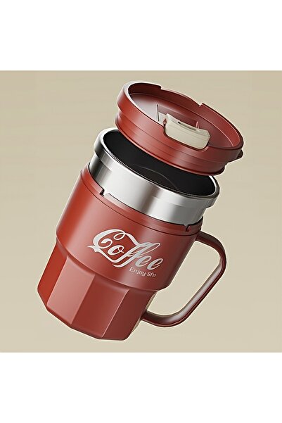 Choice كوب معزول أحمر اللون، سعة 400 مل، كوب ماء من الفولاذ المقاوم للصدأ 304...