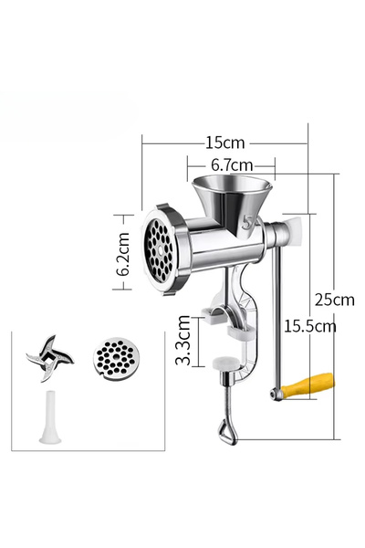 Choice مفرمة لحم يدوية من الفولاذ المقاوم للصدأ مع مشابك طاولة متعددة الأغراض...