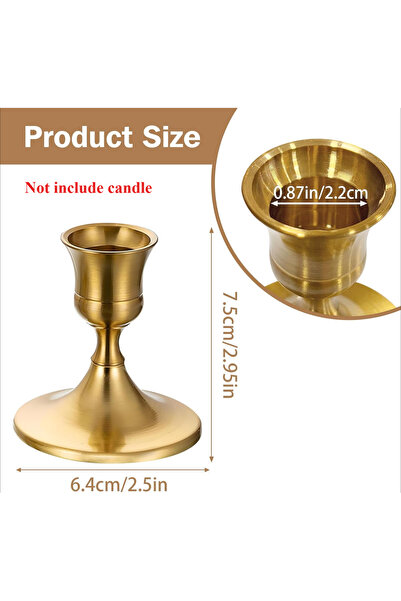 Choice قطعة واحدة من حاملات الشموع النحاسية الذهبية، حاملات الشموع المدببة لق...