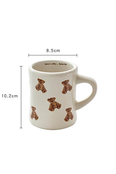 Choice كوب دب 301-400 مل كوب أبيض كريمي سميك كوب سيراميك كرتوني لطيف على شكل ...