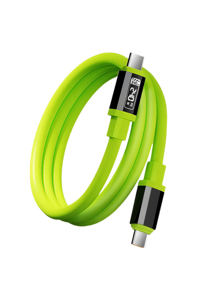 Choice كابل شحن سريع للغاية من النوع C بقوة 100 واط، لون أخضر، يدعم تقنية الش...