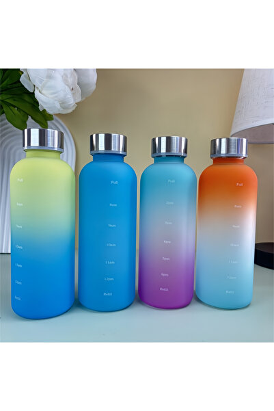 Choice مجموعة 550 مل، 4 زجاجات سعة 550 مل مع علامة زمنية، تحفيزية، قابلة لإعا...