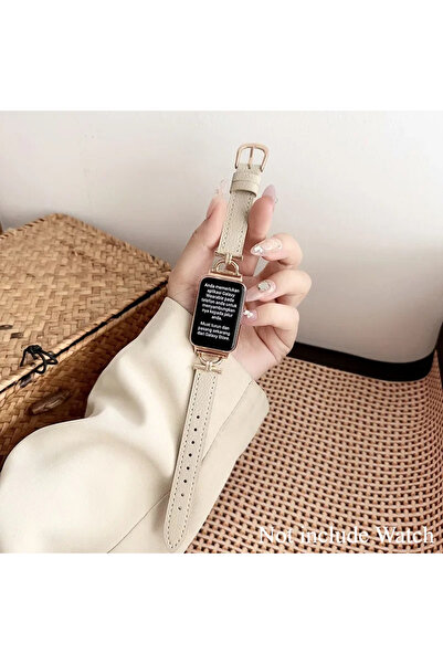 CAOWTAN لساعة سامسونج فيت 3 بيج لساعة سامسونج جالاكسي فيت 3 حزام معدني وجلدي لساعة سامسونج فيت 3 الذكية A