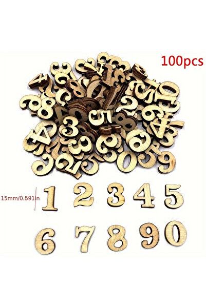 Choice 100 قطعة أرقام خشبية فارغة غير مطلية أرقام خشبية صغيرة فارغة لسجلات ال...