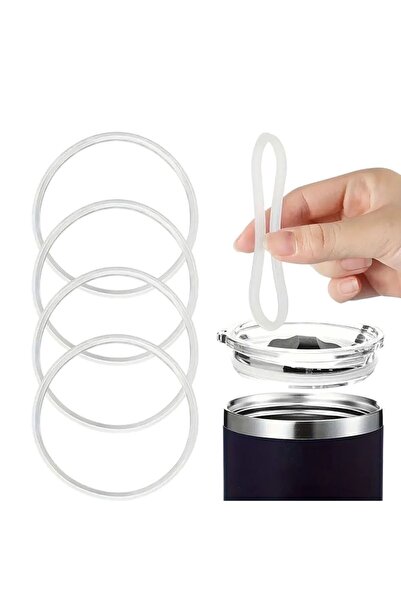 Choice أبيض - 4 قطع 1/4 قطعة غطاء كوب ذو تأثير إغلاق رائع مقاوم للماء 16 أونص...