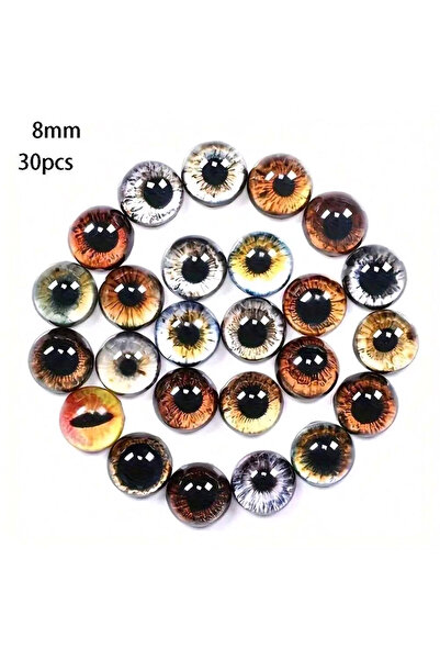 Choice 30 قطعة عشوائية 8 مم 6/8/12/16 مم عيون دمية عيون قطة عيون زجاجية عين ك...