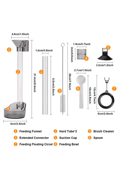 Choice وعاء تغذية حوض السمك الأكريليكي YA-8466 مقاس واحد لتغذية الأسماك الصغي...
